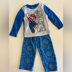 Kids Super Mario Boys' Blue Long-Sleeve Pajama Set